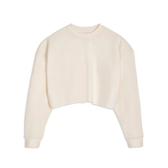NEW WE.WORE.WHAT- Oversized cropped Off White Crewneck Sweatshirt in Size M - Picture 5 of 6